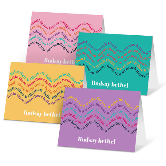 Wavy Greetings Folded Note Card Collection